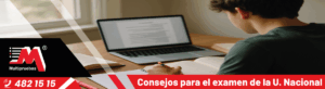 Estudiante preparándose para pasar el examen de la Universidad Nacional